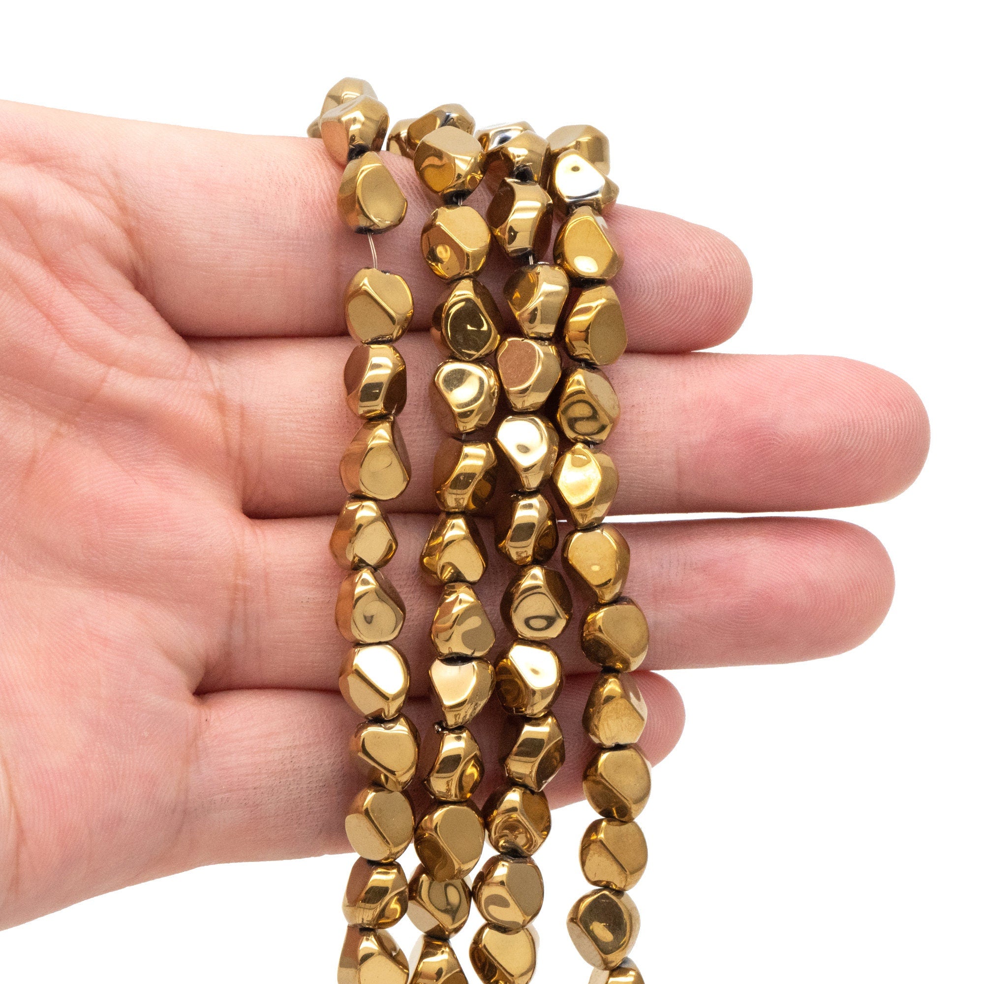 85pcs Faceted Glass Unique Beads, Stone Shaped Crystal beads 7mm, Multi Color (TS-129)